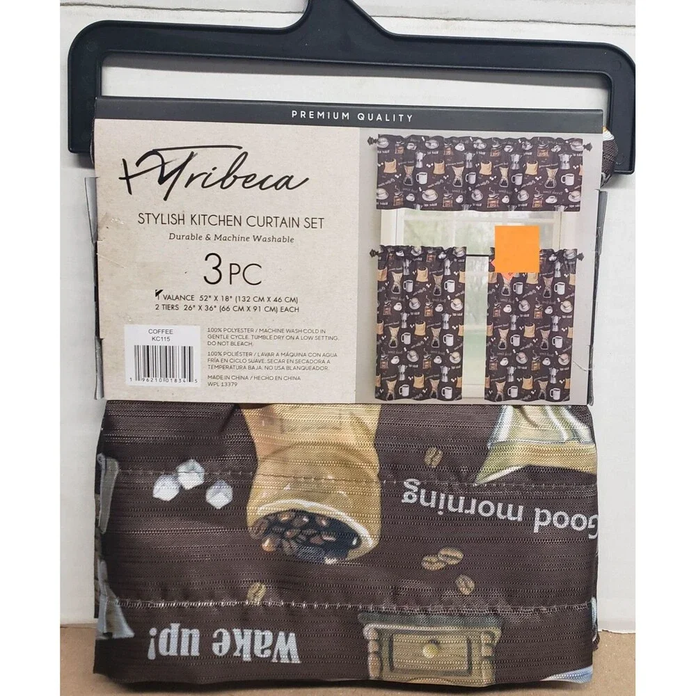 3pc. Kitchen Curtains Set:2 Tiers(26